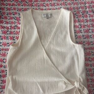 Madewell Cream Wrap Tank Top with Side Tie